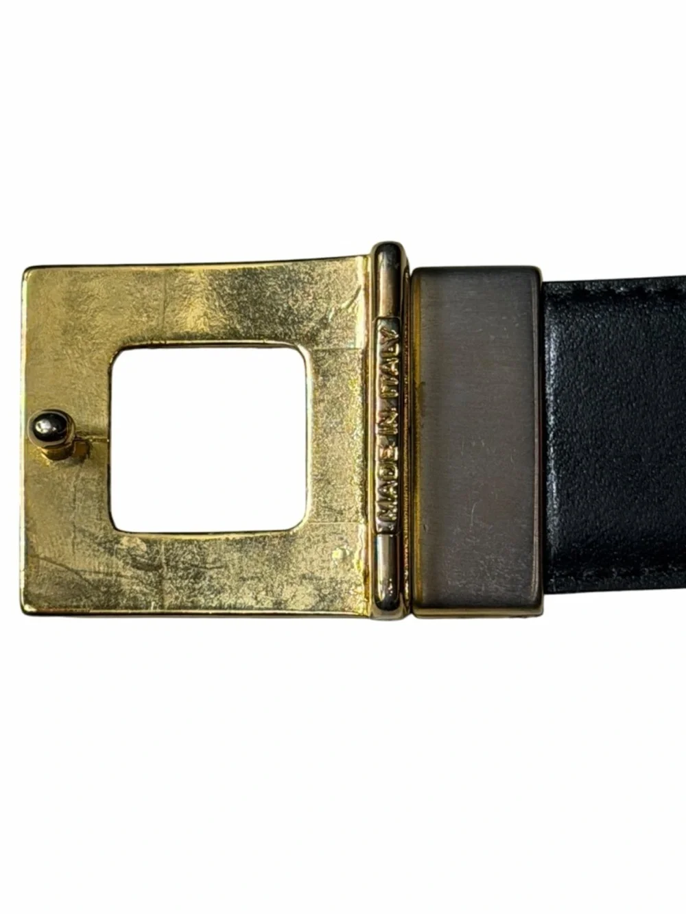 Yves Saint Laurent black vintage gold hardware skinny waist belt black size 40